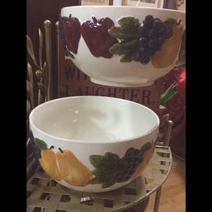 Home Interiors-Ch Retired Sonoma Villa Stoneware Mixing Bowls
